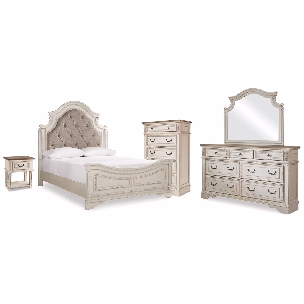 Realyn Queen Panel Bed Dresser, Mirror, Chest and Nightstand - Image 2