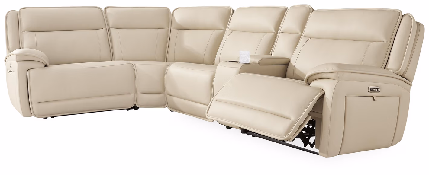 26fe3f75e75b96774cb36a398f893859 Double Deal 5-Piece Reclining Sectional with Console - Image 1