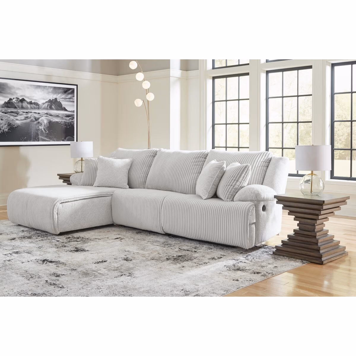 Top Tier 3-Piece Reclining Sectional Sofa Chaise - Image 3