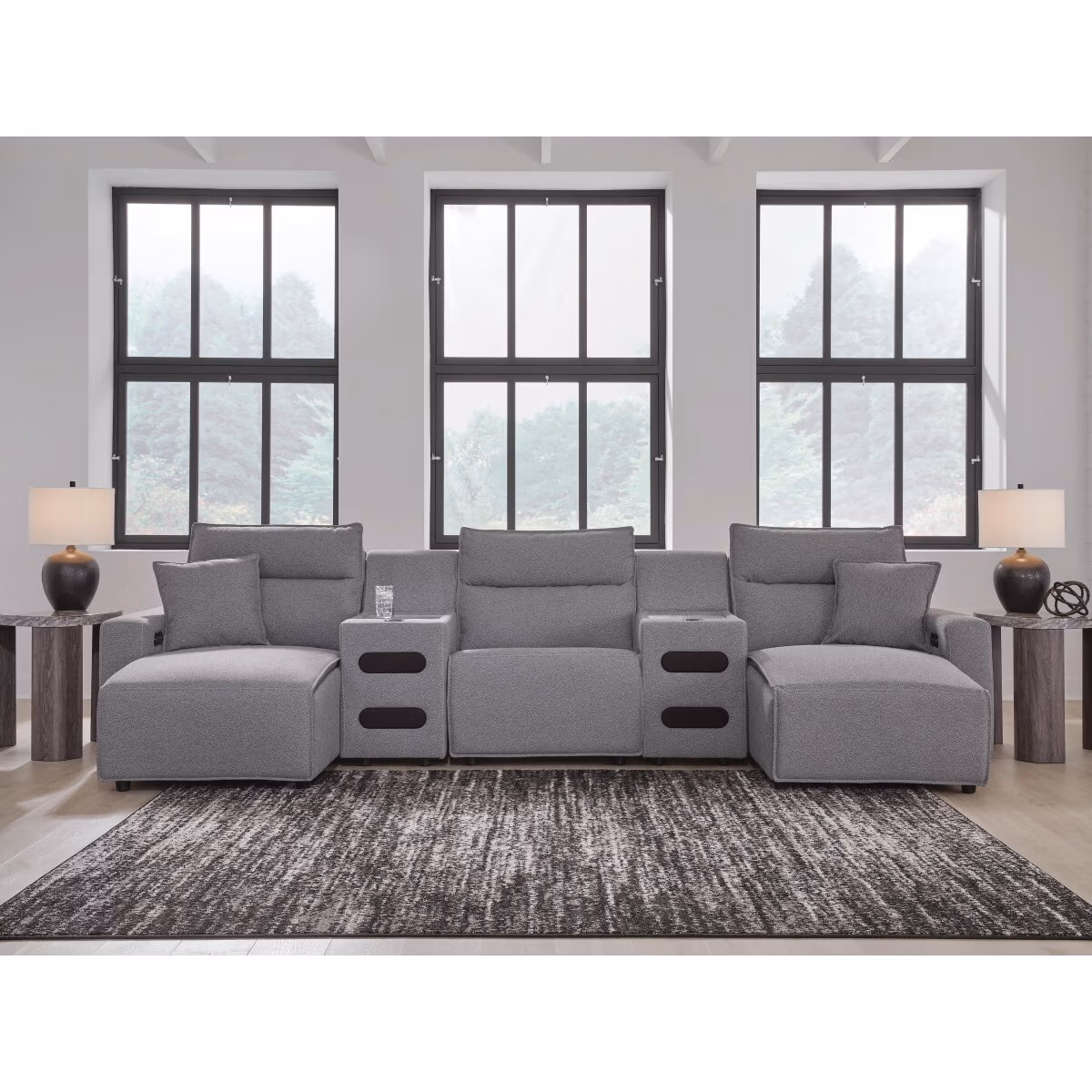 Modmax II 5-Piece Power Reclining Sectional with Chaise and Audio Consoles - Image 3