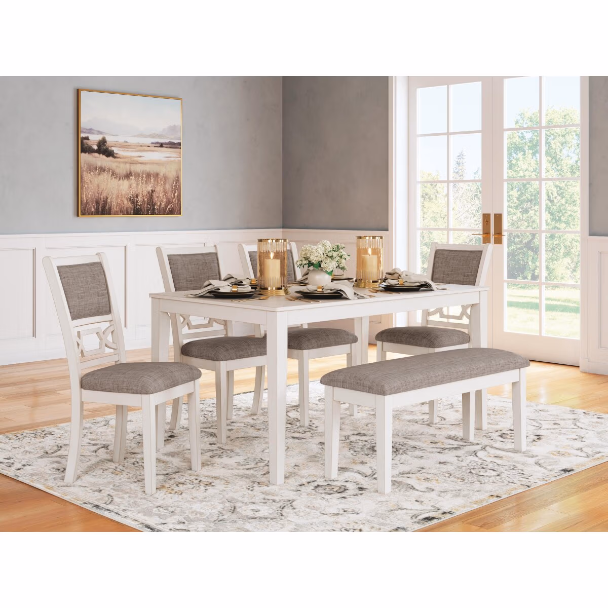 Erinberg Dining Table and 4 Chairs and Bench (Set of 6) - Image 3