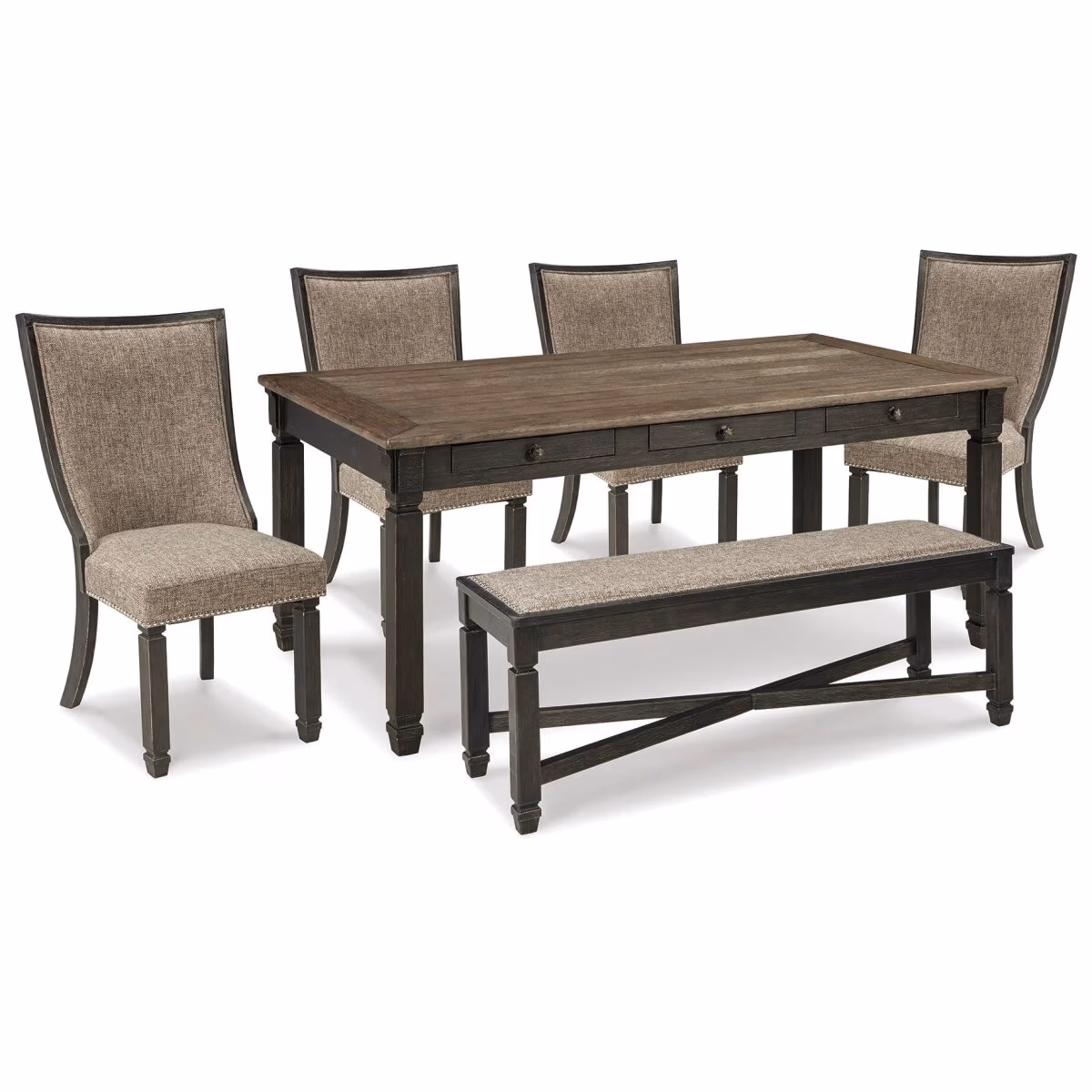 Tyler Creek Dining Table and 4 Chairs with Bench - Image 2
