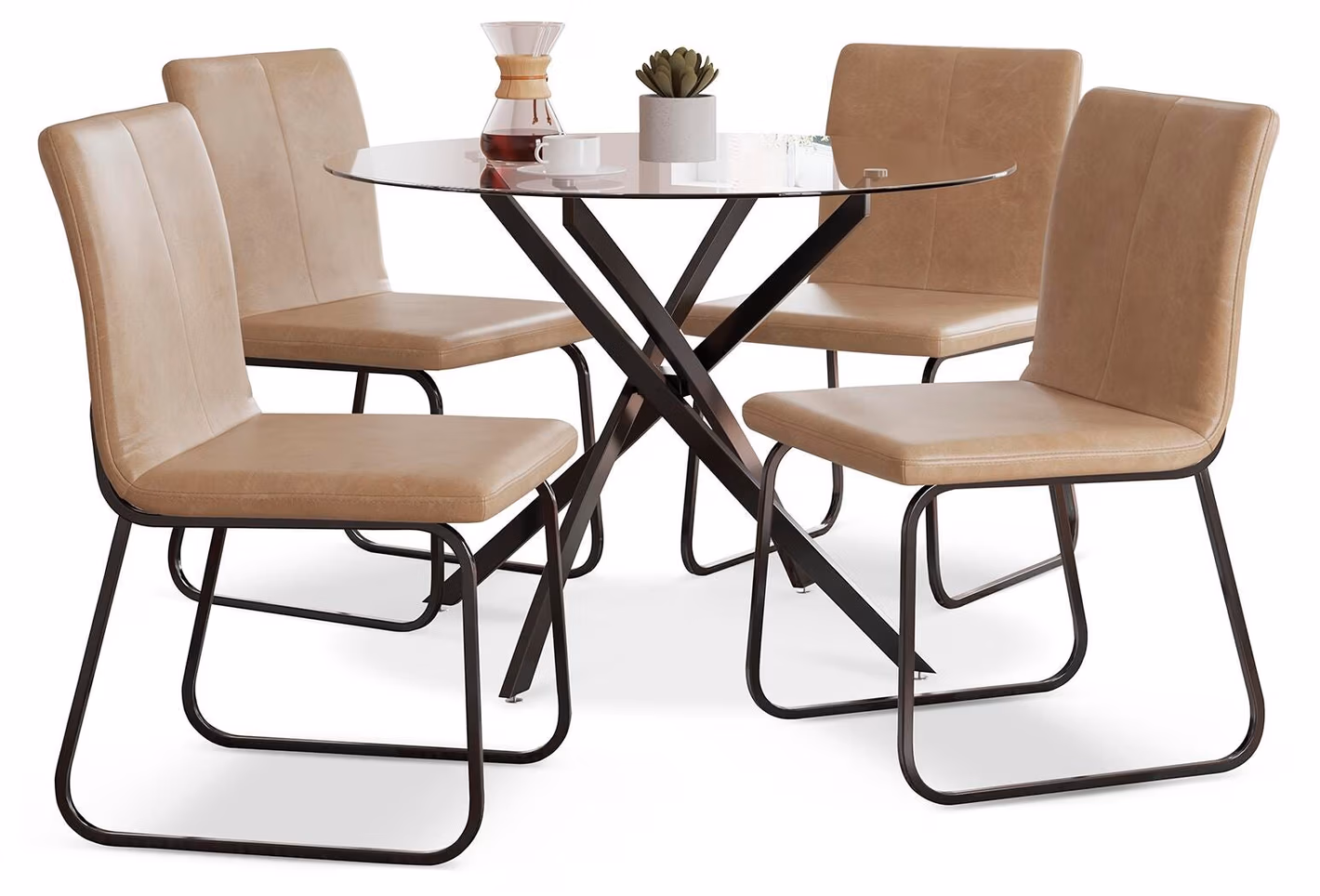 2b91851fd8fb453b65fd92a6e5446941 Pharwynn Dining Table and 4 Chairs - Image 1