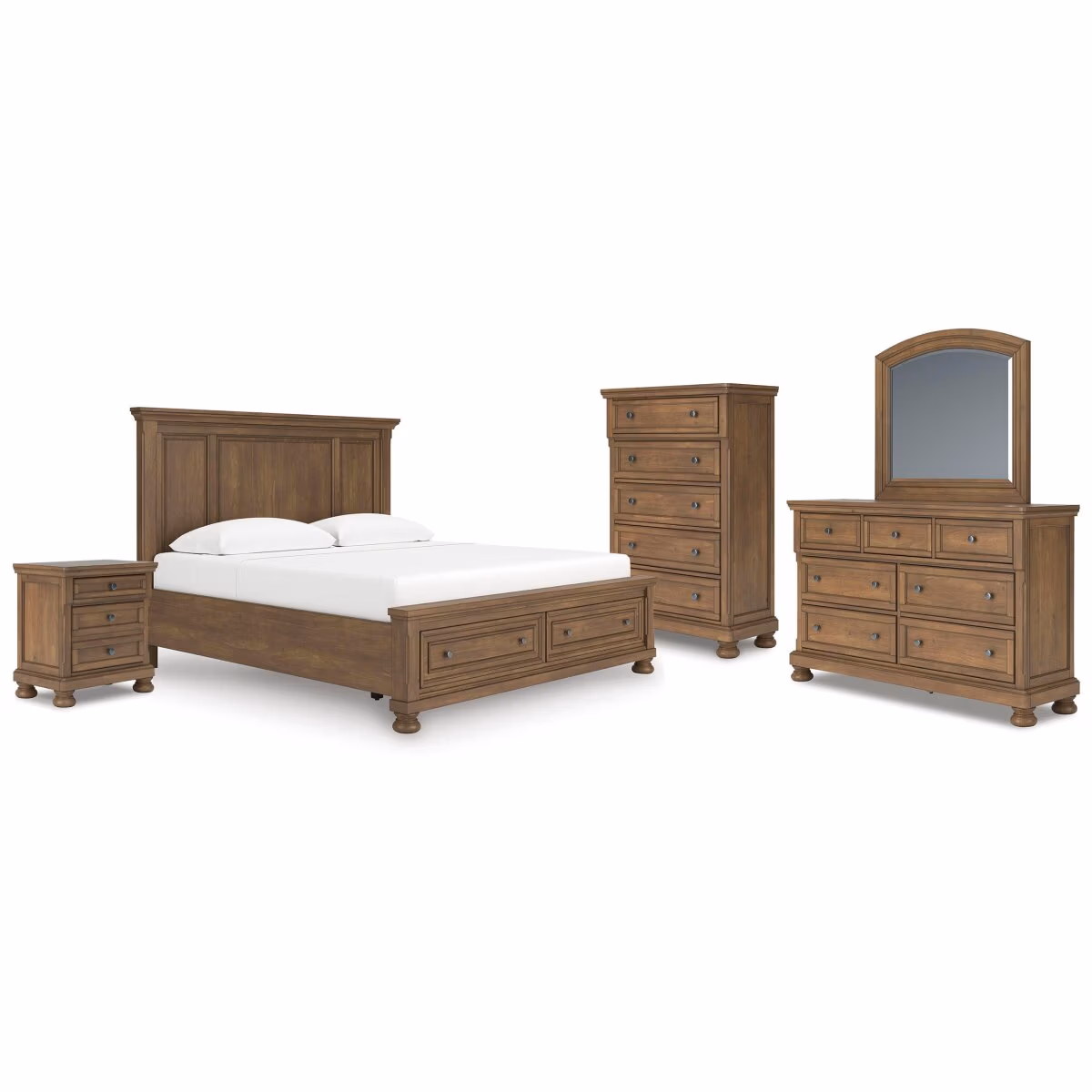 Feddinger King Panel Storage Bed, Dresser, Mirror, Chest and Nightstand - Image 2