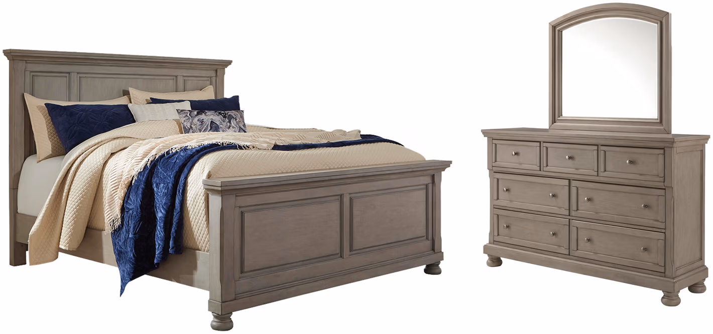 Lettner Queen Panel Bed, Dresser and Mirror