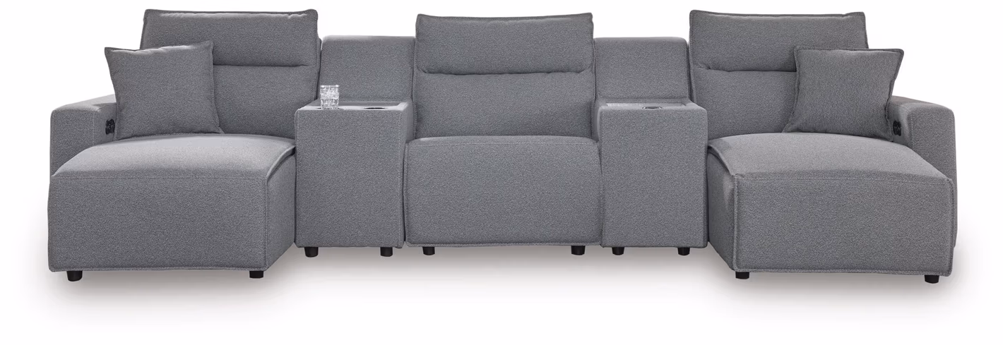 Modmax II 5-Piece Reclining Sectional with Double Chaise and Consoles