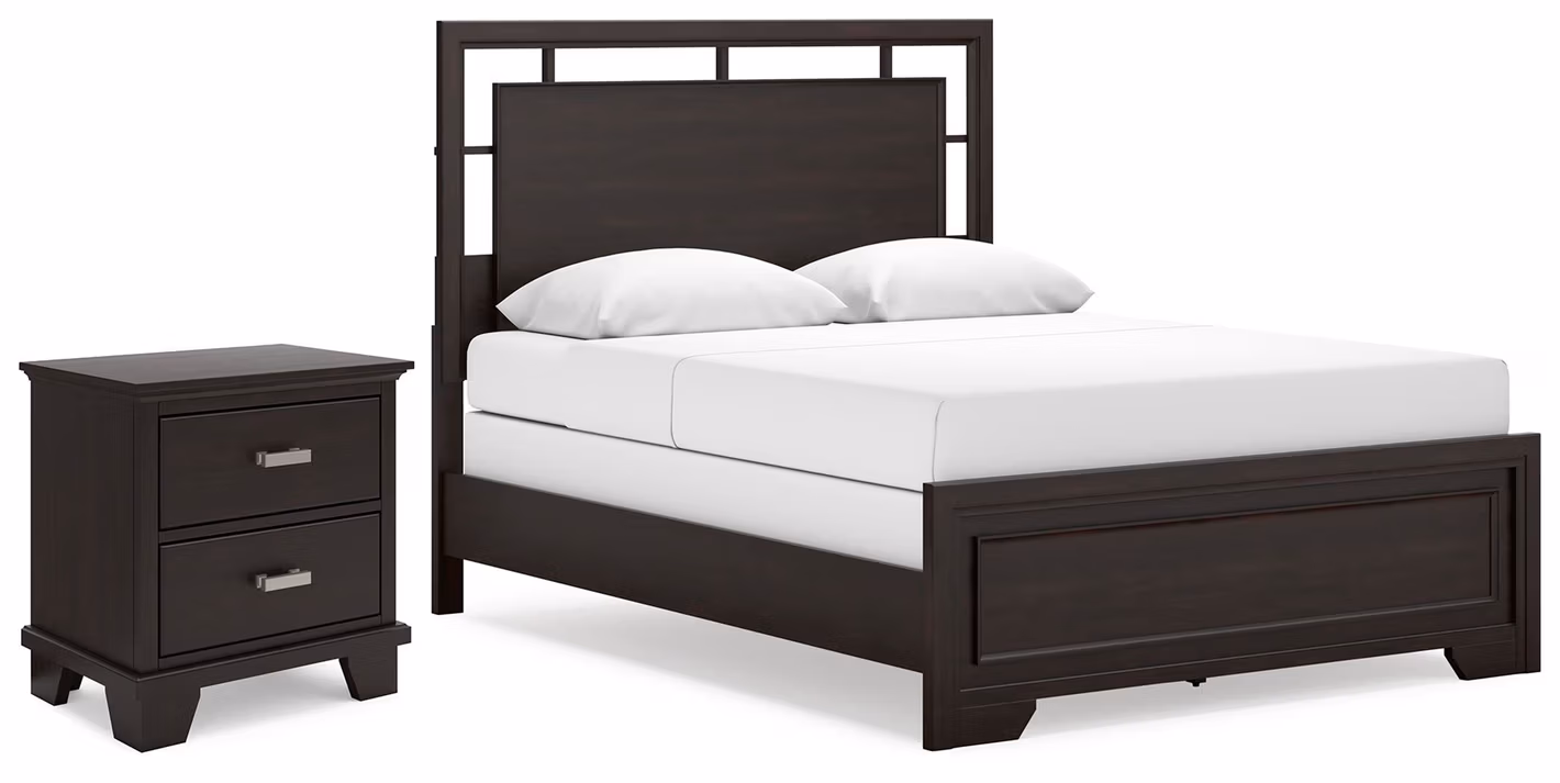 2cf66ced89d5b265d04e1f956a2e8aee Covetown Queen Panel Bed and Nightstand - Image 1