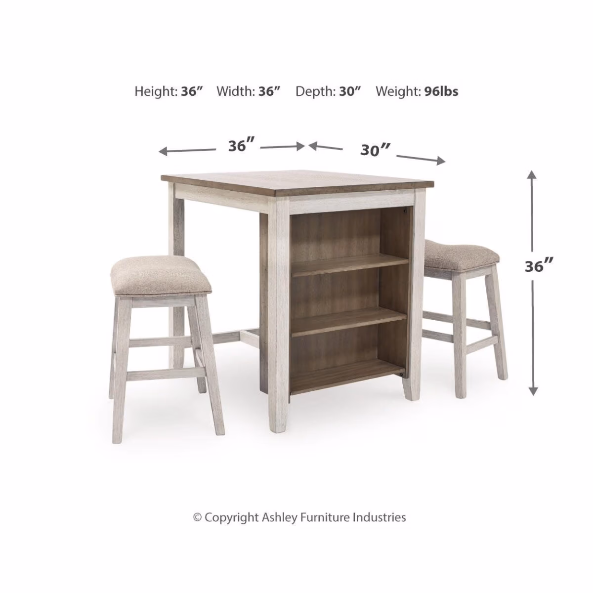 Skempton Counter Height Dining Table and Bar Stools (Set of 3) - Image 8