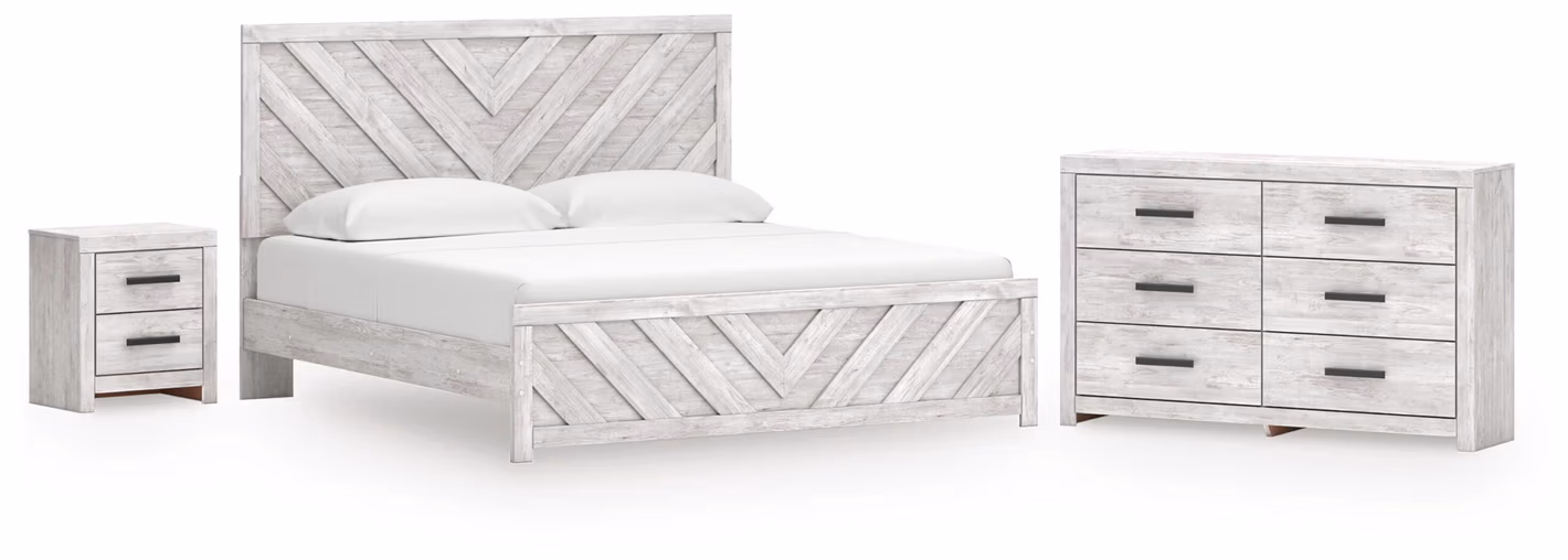 Cayboni King Panel Bed, Dresser and Nightstand