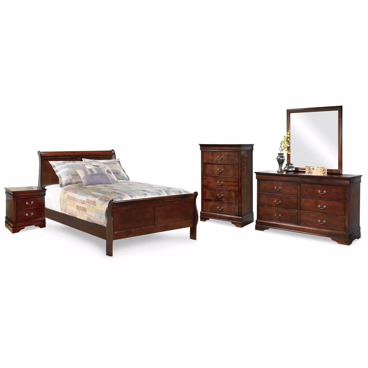 Alisdair Full Sleigh Bed, Dresser, Mirror, Chest and Nightstand - Image 2