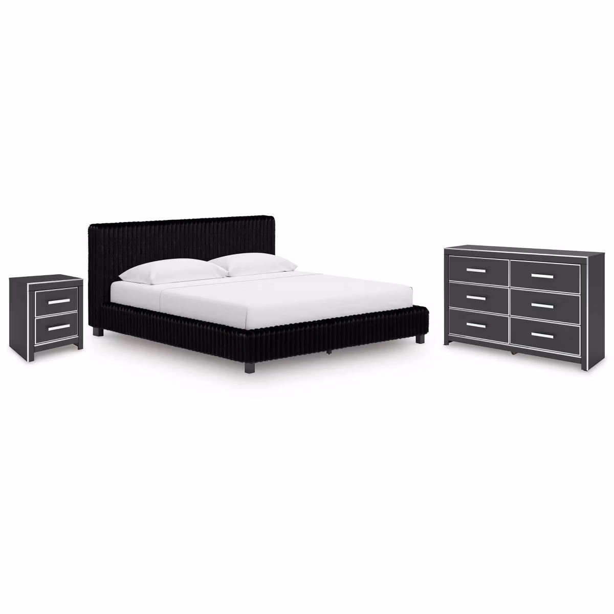 Zuraleus King Upholstered Bed, Dresser and Nightstand - Image 2