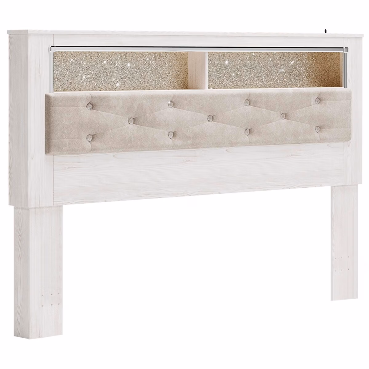 Altyra King Upholstered Panel Bookcase Headboard - Image 2