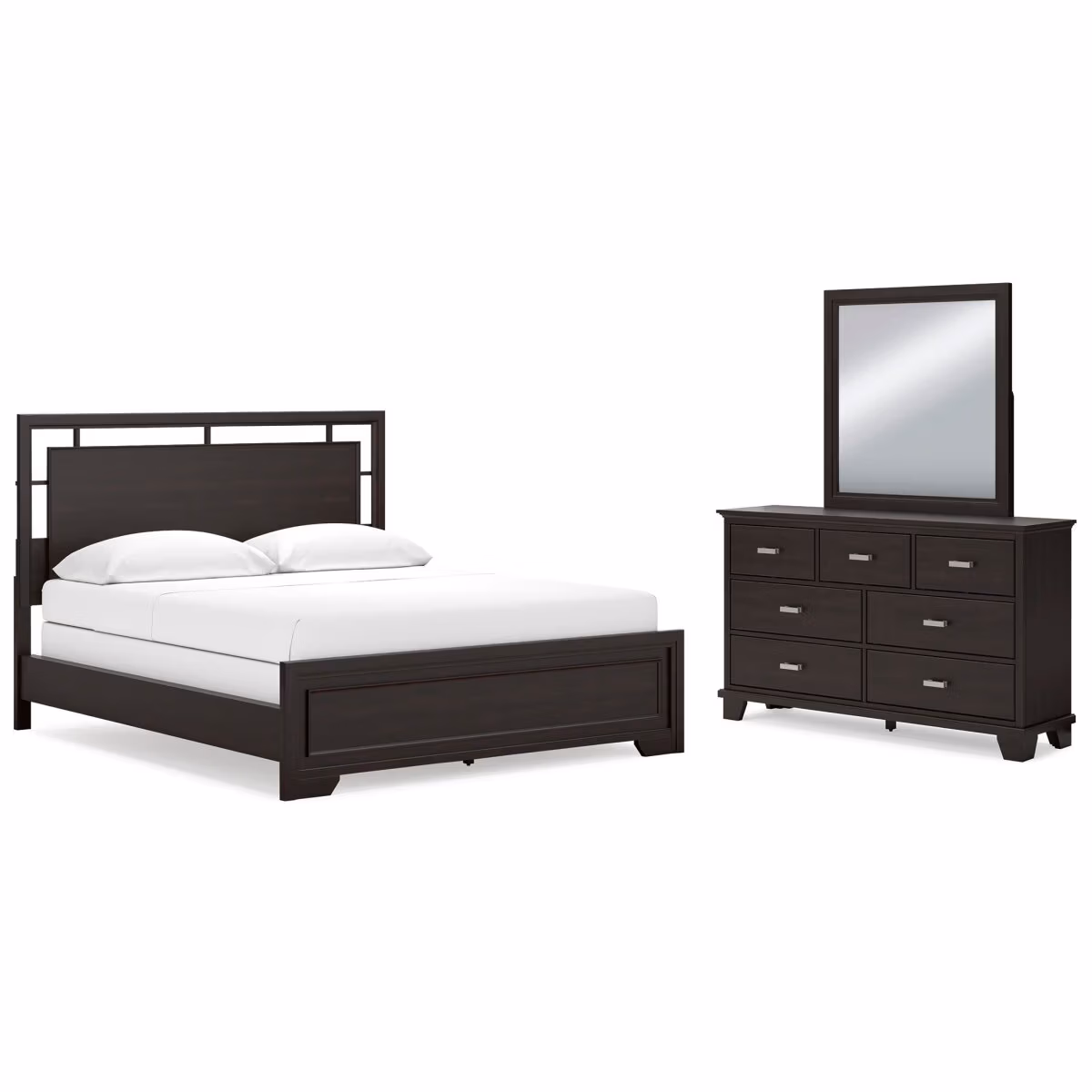 Covetown California King Panel Bed, Dresser and Mirror - Image 2