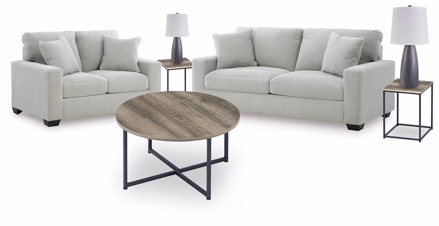 Greenbriar Sofa, Loveseat, Occasional Tables and Lamps