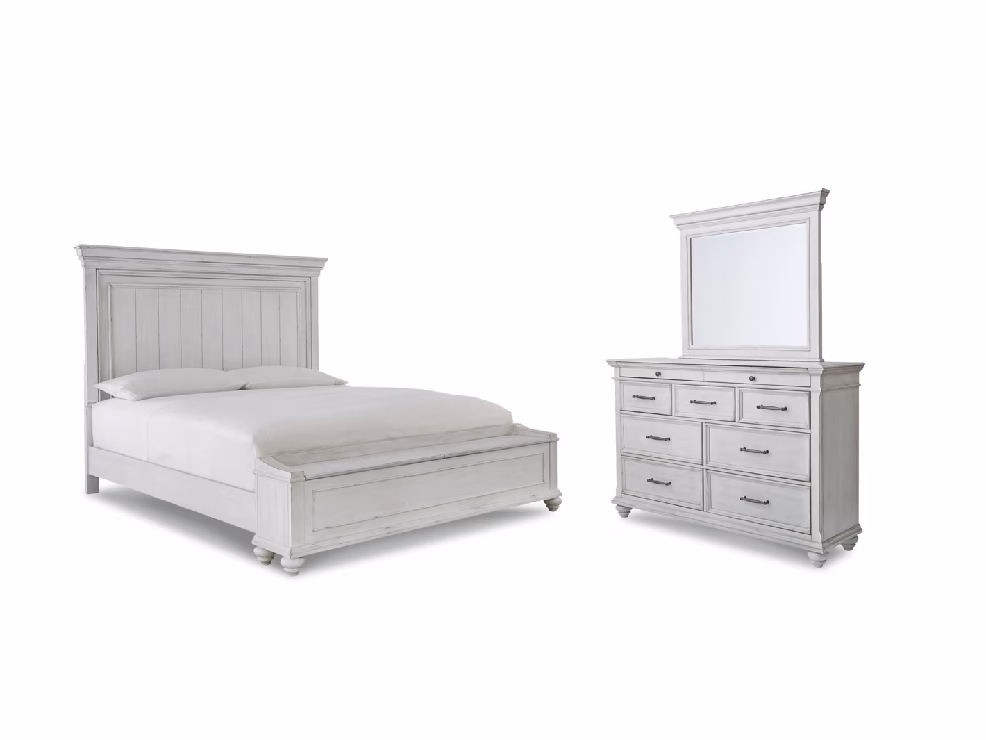 Kanwyn Queen Bed with Mirrored Dresser