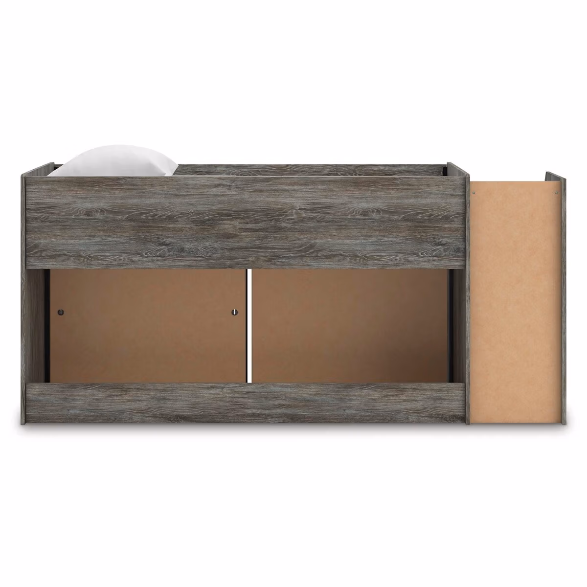Frandern Twin Loft Bed with Bookcase and Drawer Storage - Image 7