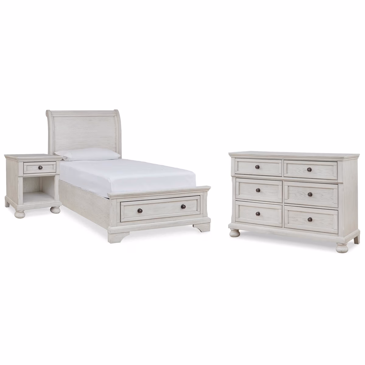 Robbinsdale Twin Sleigh Storage Bed, Dresser and Nightstand - Image 2