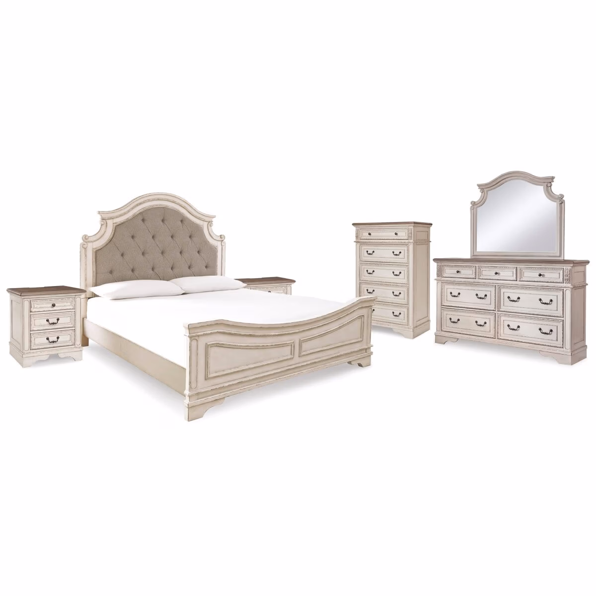 Realyn King Panel Bed, Dresser, Mirror, Chest and 2 Nightstands - Image 3