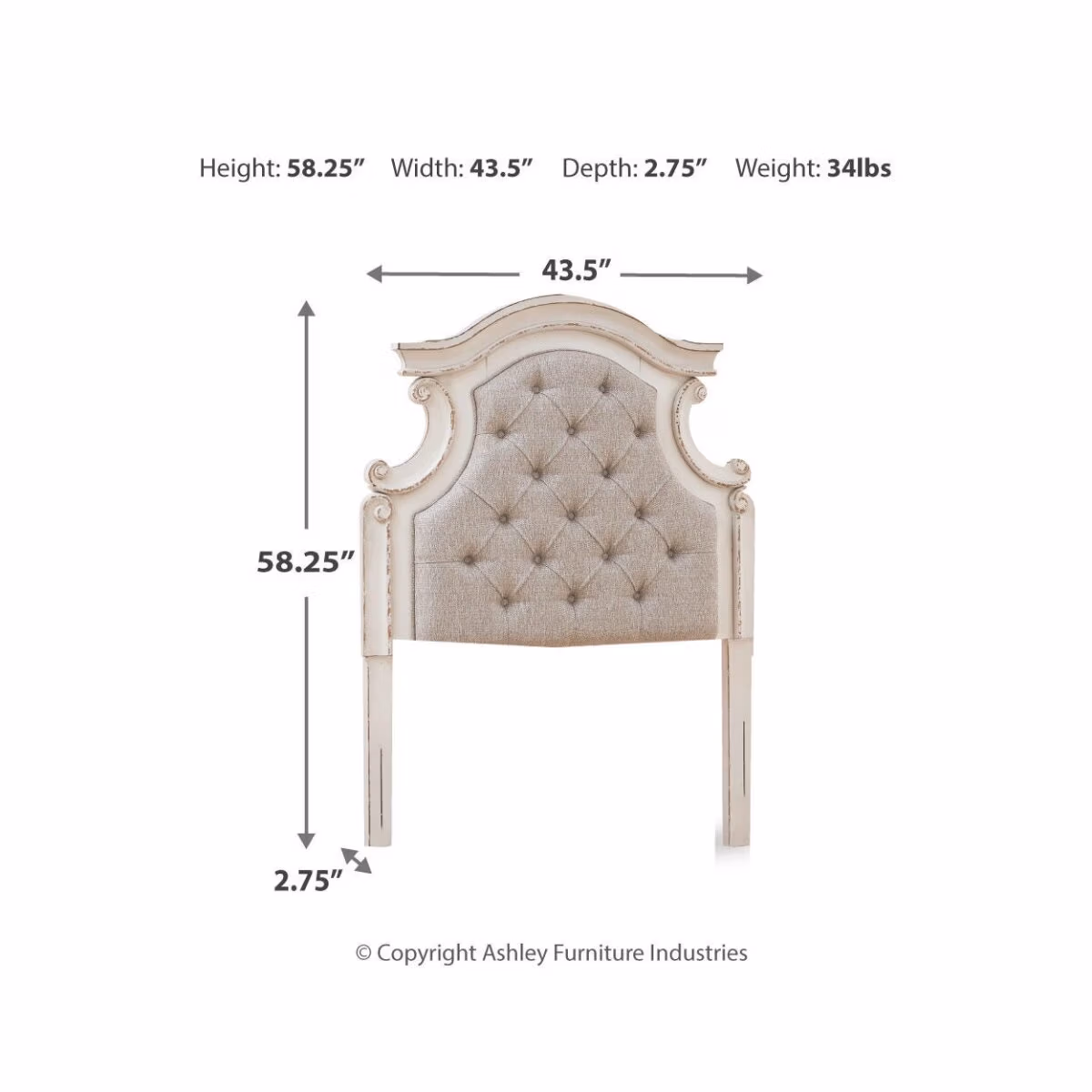 Realyn Twin Upholstered Panel Headboard - Image 5