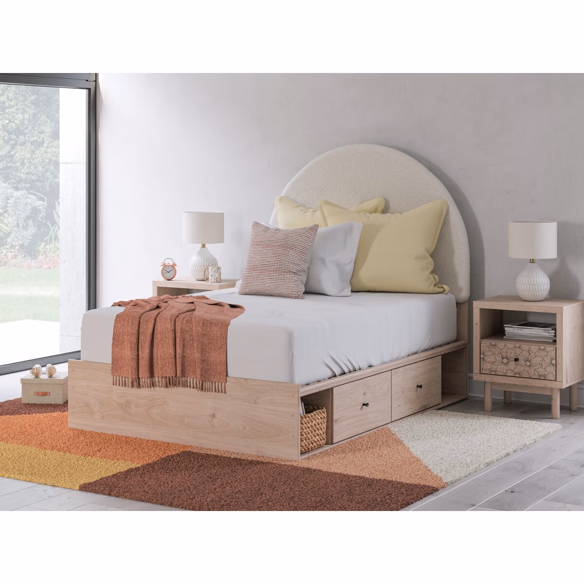 Arloster Full Upholstered Panel Bed with Storage - Image 3