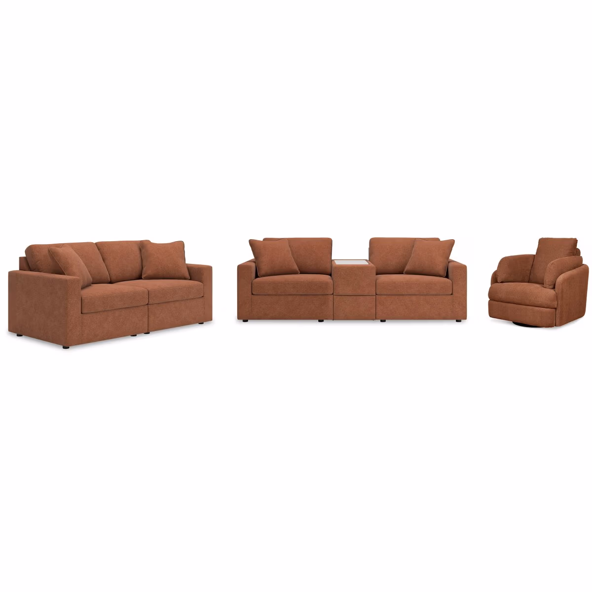 Modmax 3-Piece Sectional Sofa, 2-Piece Sectional Loveseat and Swivel Glider Recliner - Image 2