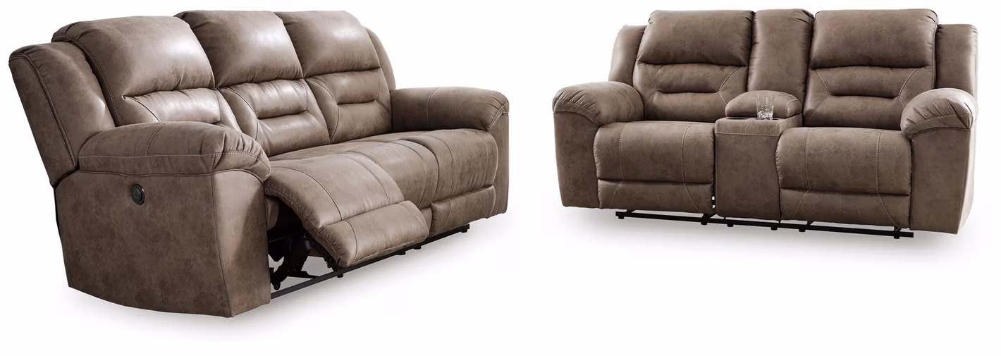 Stoneland Power Reclining Sofa and Loveseat