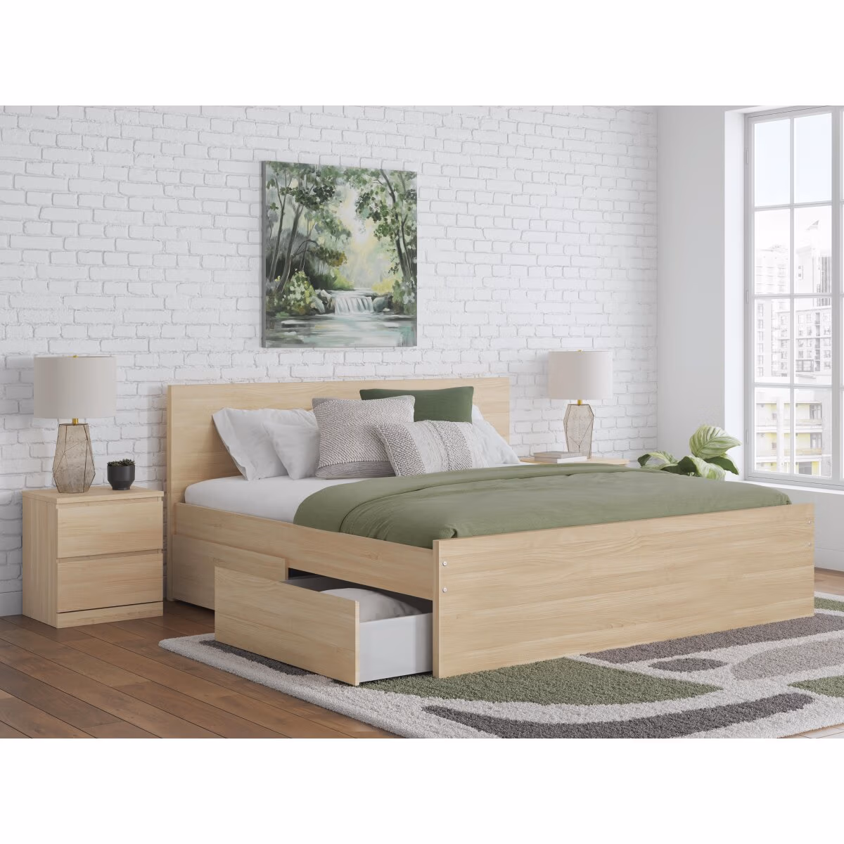 Onita King Panel Platform Bed with 1 Side Storage - Image 3