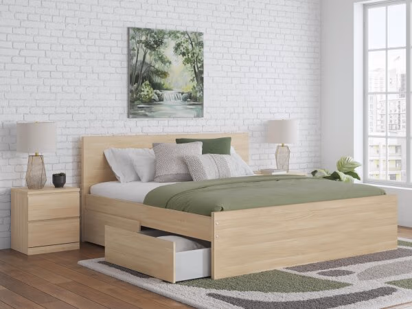 Onita King Panel Platform Bed with 1 Side Storage - Image 3