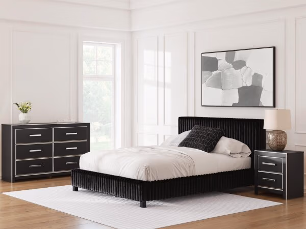 Zuraleus Queen Upholstered Bed, Dresser and Nightstand - Image 3