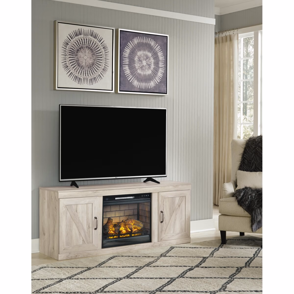 Bellaby TV Stand with Electric Fireplace - Image 2