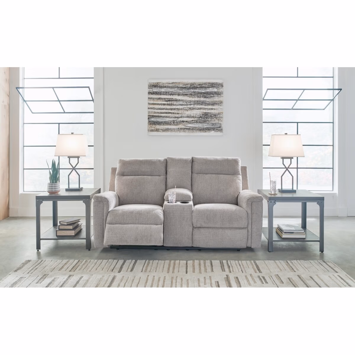 Barnsana Power Reclining Loveseat with Console - Image 3