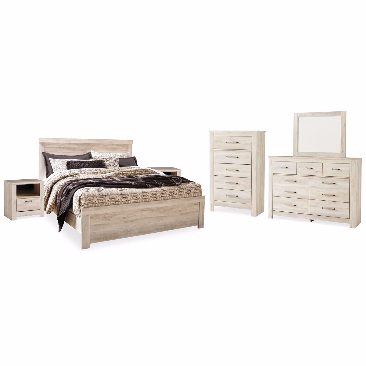 Bellaby King Panel Bed, Dresser, Mirror, Chest and 2 Nightstands - Image 3