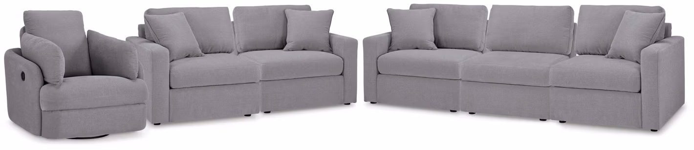Modmax 3-Piece Sectional Sofa, 2-Piece Sectional Loveseat and Swivel Glider Recliner