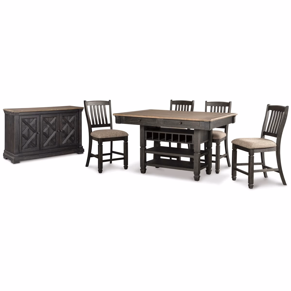Tyler Creek Counter Height Dining Table and 4 Barstools with Server - Image 3