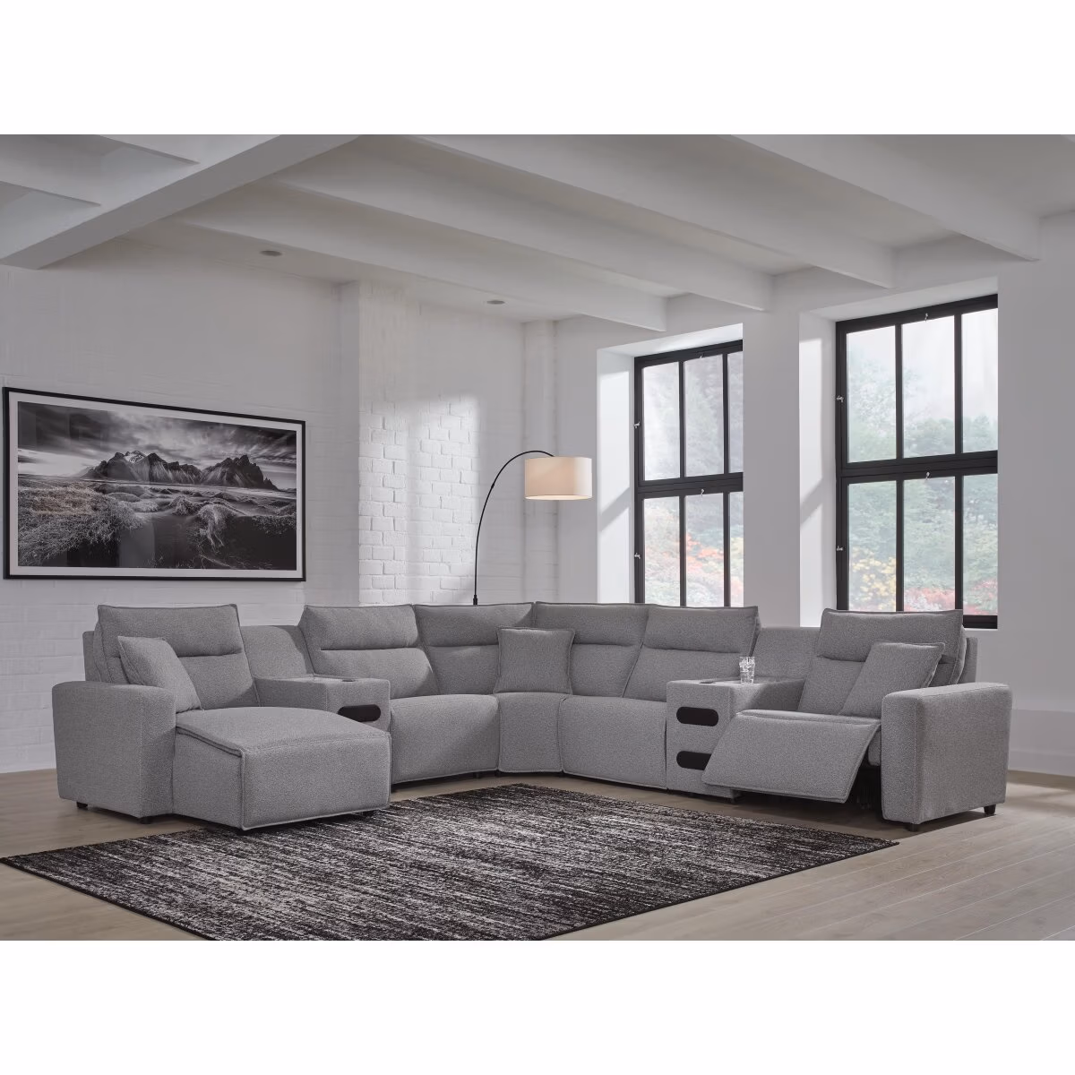 Modmax II 7-Piece Power Reclining Sectional with Chaise and Audio Consoles - Image 3