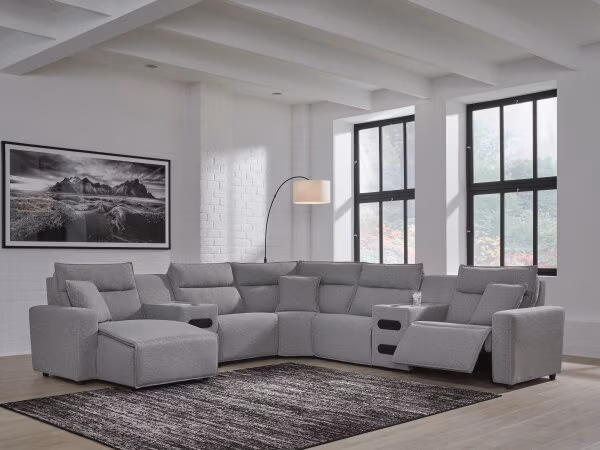 Modmax II 7-Piece Power Reclining Sectional with Chaise and Audio Consoles - Image 3