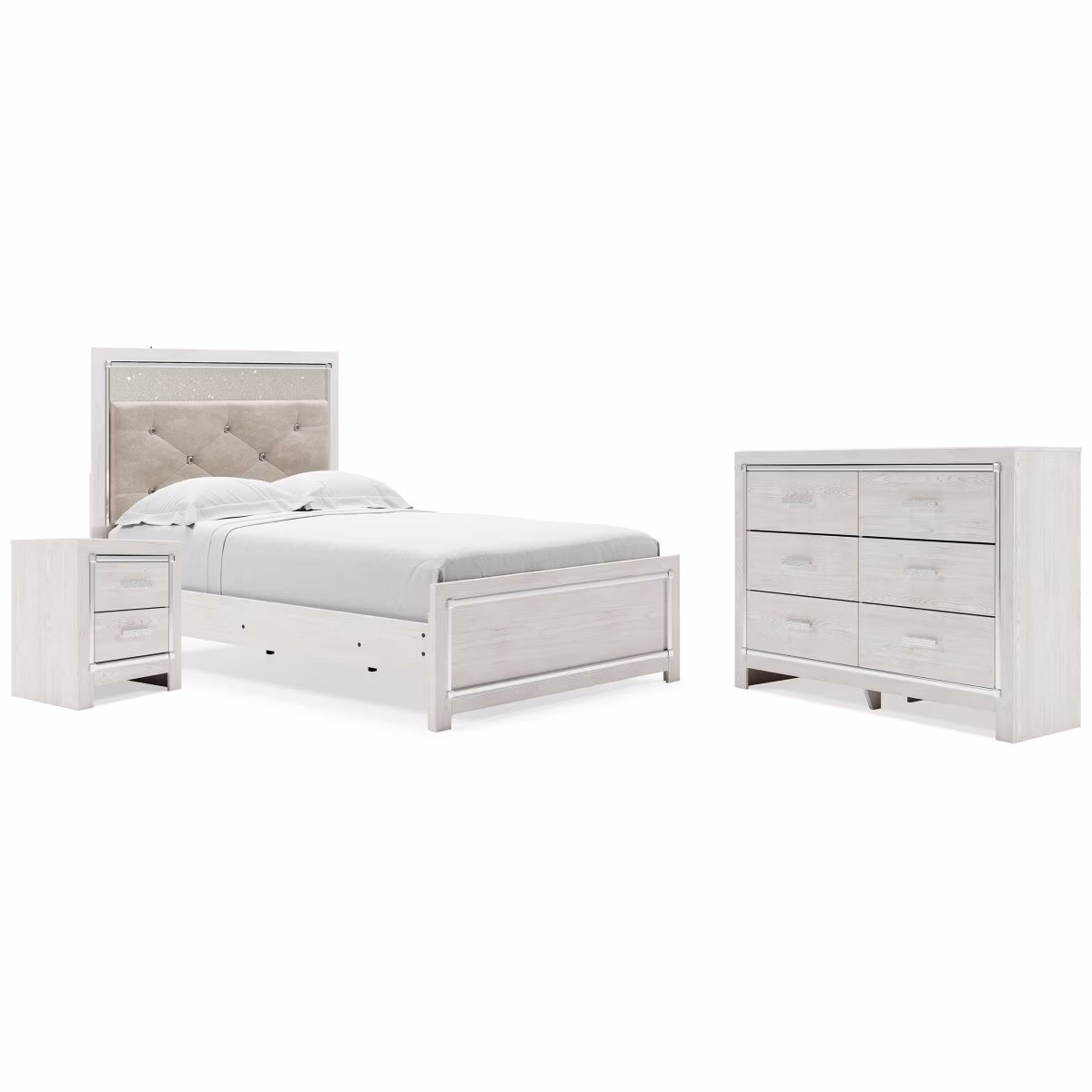 Altyra Full Upholstered Panel Bed, Dresser and Nightstand - Image 2
