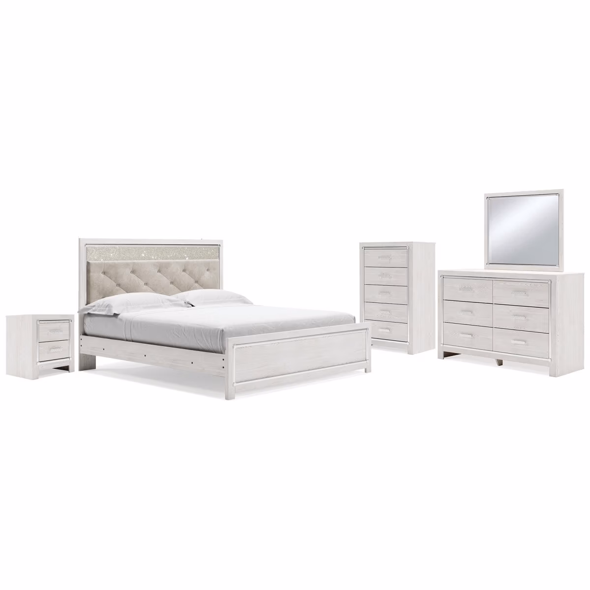 Altyra King Panel Bed, Dresser, Mirror, Chest and Nightstand - Image 2