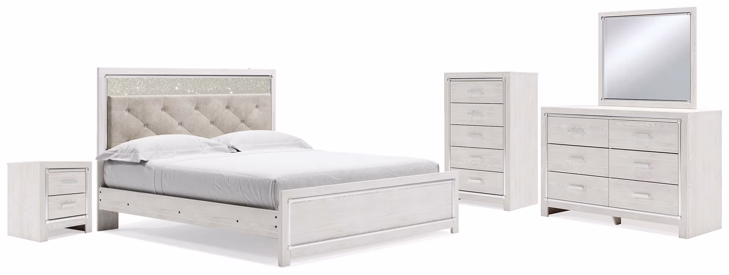 Altyra King Panel Bed, Dresser, Mirror, Chest and Nightstand