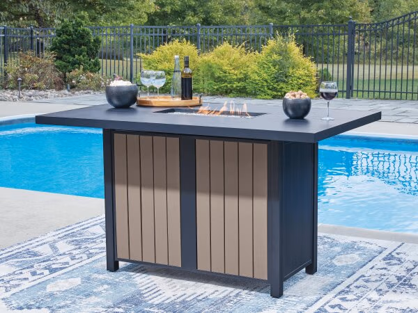 East Beach Outdoor Bar Table with Fire Pit - Image 3
