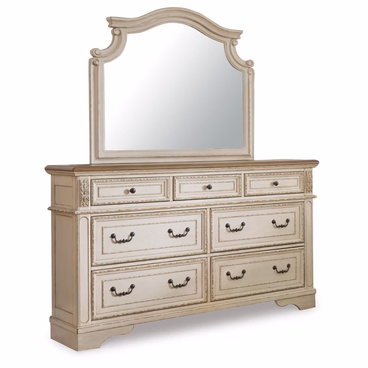 Realyn Queen Bed with Mirrored Dresser and Nightstand - Image 3