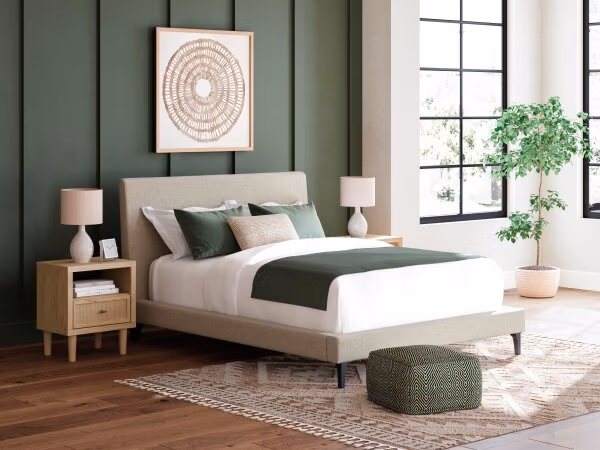 Cielden Queen Upholstered Bed with Roll Slats - Image 3