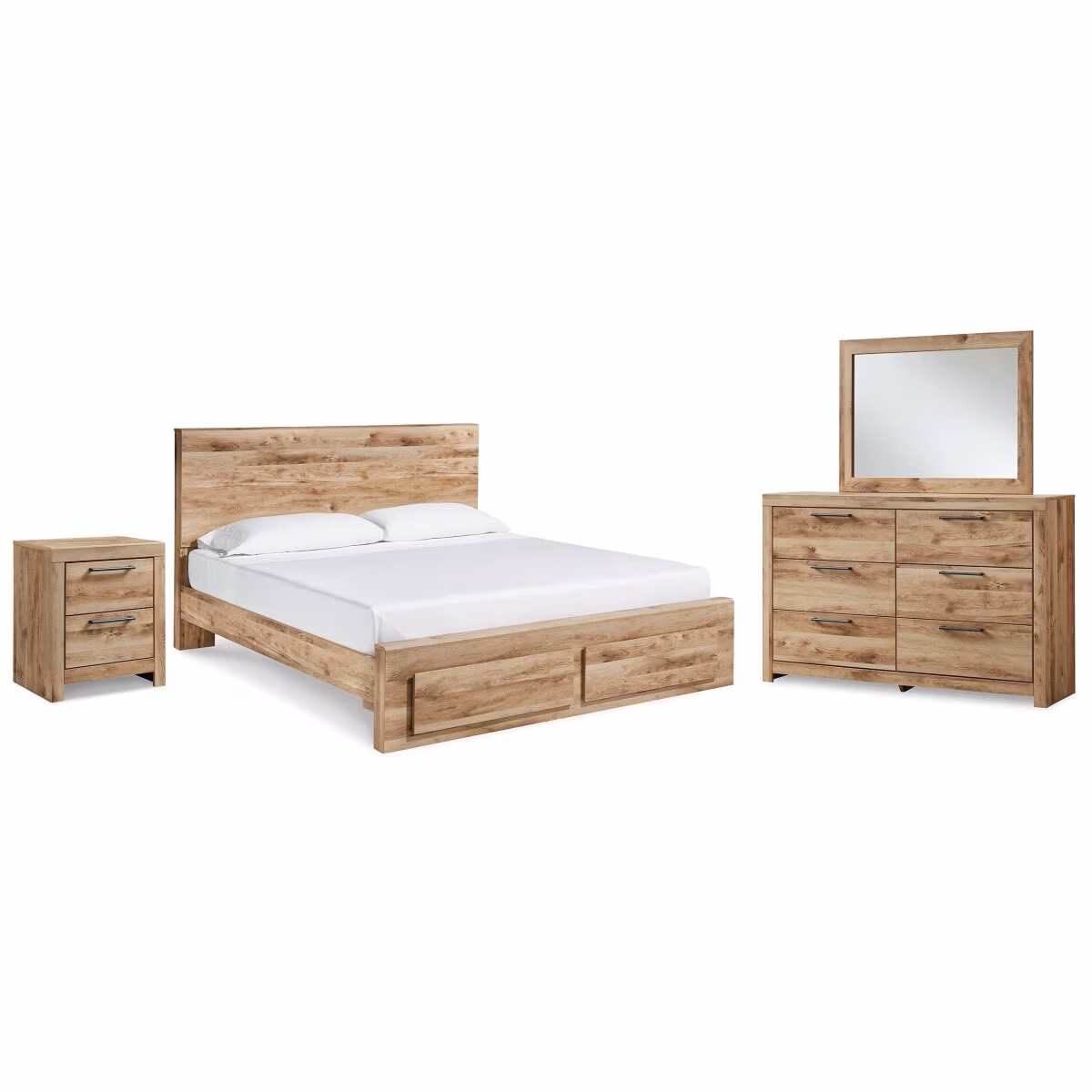 Hyanna Queen Panel Storage Bed, Dresser, Mirror and Nightstand - Image 2