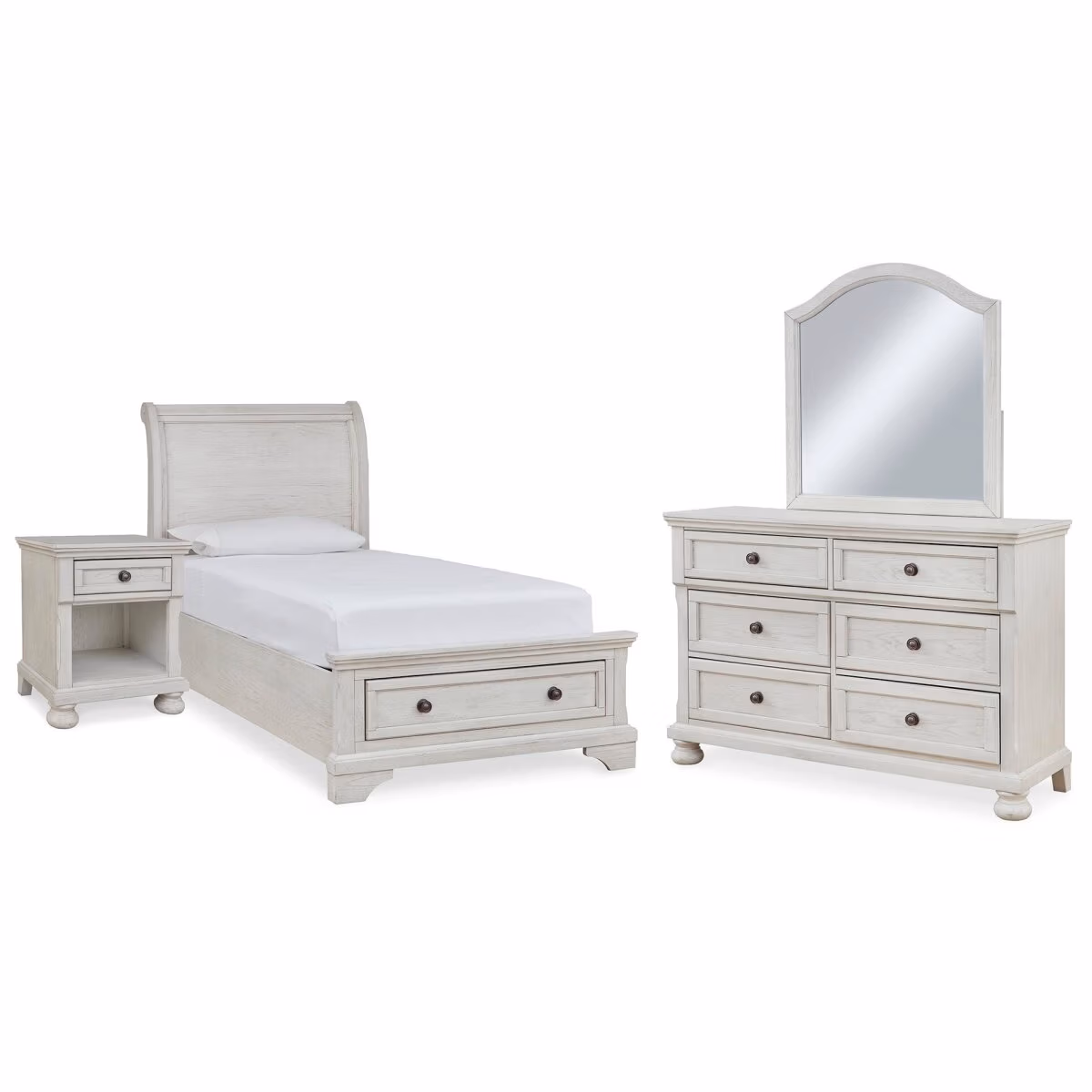 Robbinsdale Twin Storage Bed, Dresser, Mirror and Nightstand - Image 2