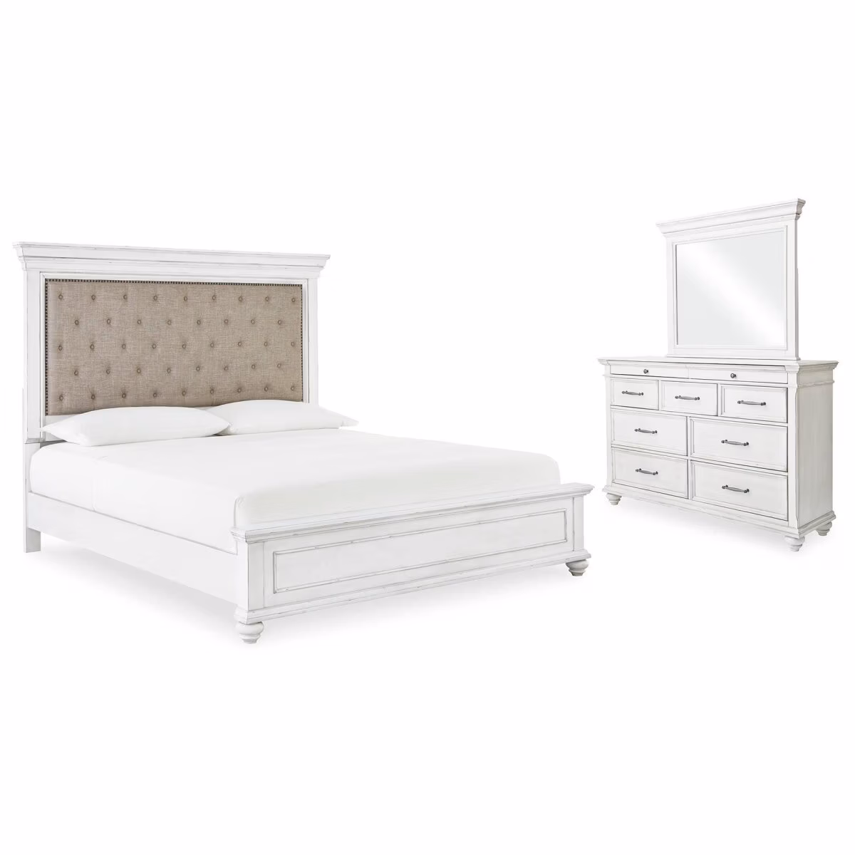 Kanwyn Queen Bed with Mirrored Dresser - Image 2