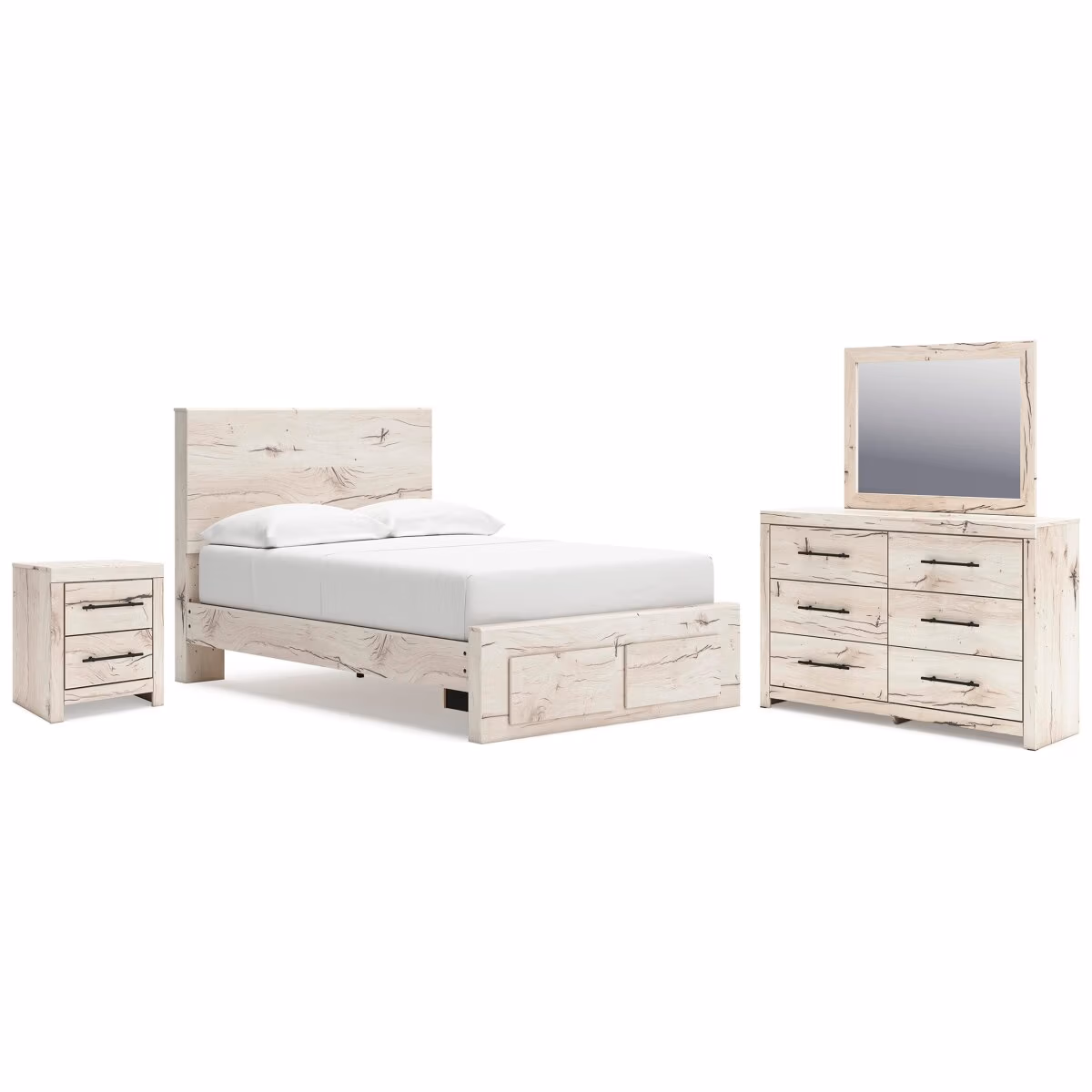 Lawroy Full Panel Storage Bed, Dresser, Mirror and Nightstand - Image 2