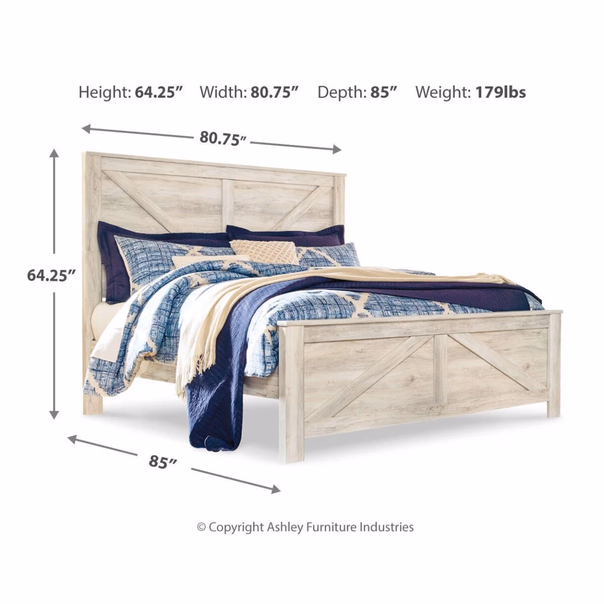 Bellaby King Crossbuck Panel Bed, Dresser, Mirror, and Nightstand - Image 7