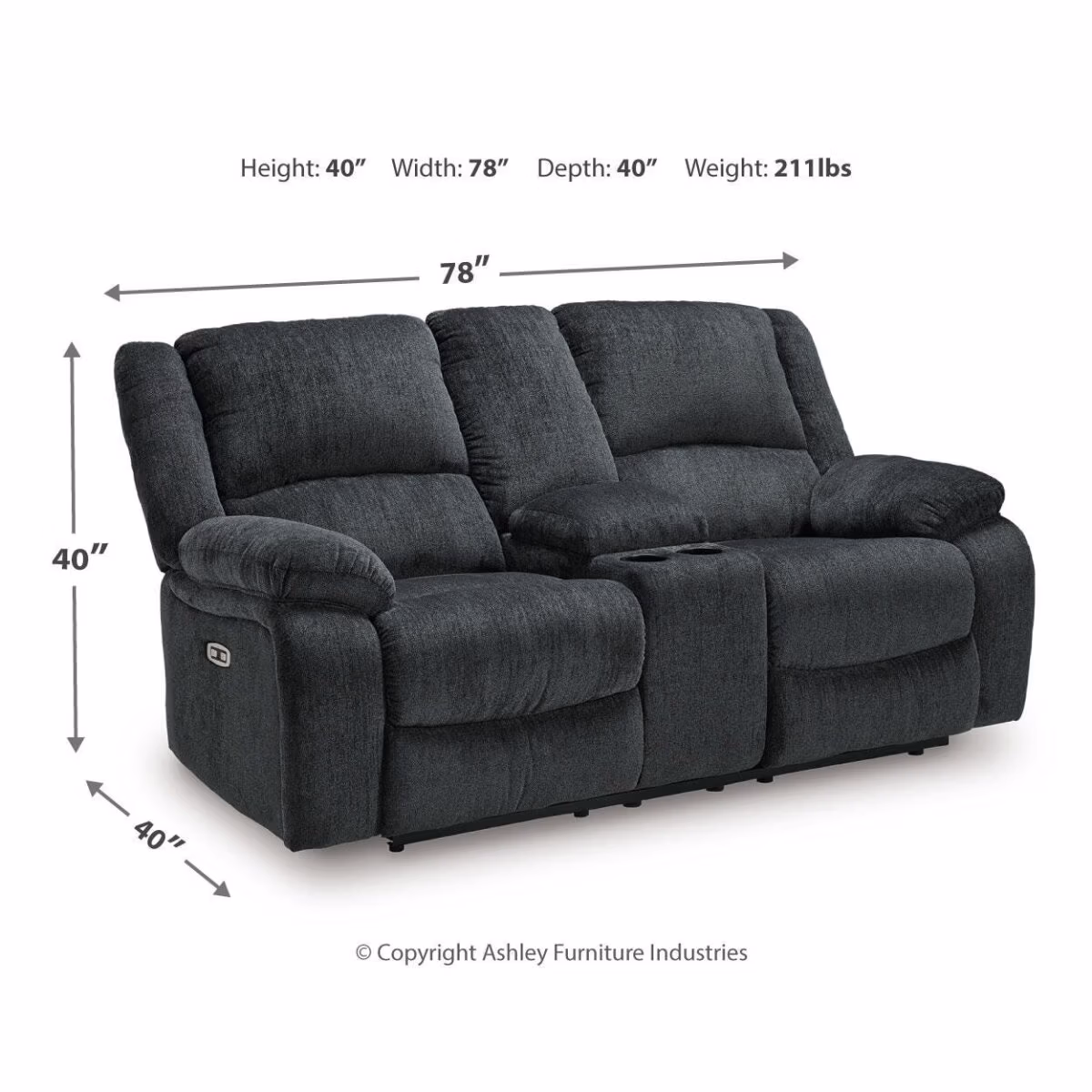 Draycoll Power Reclining Loveseat with Console - Image 8