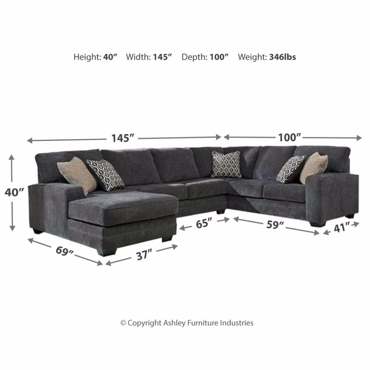 Tracling 3-Piece Sectional with Chaise - Image 5