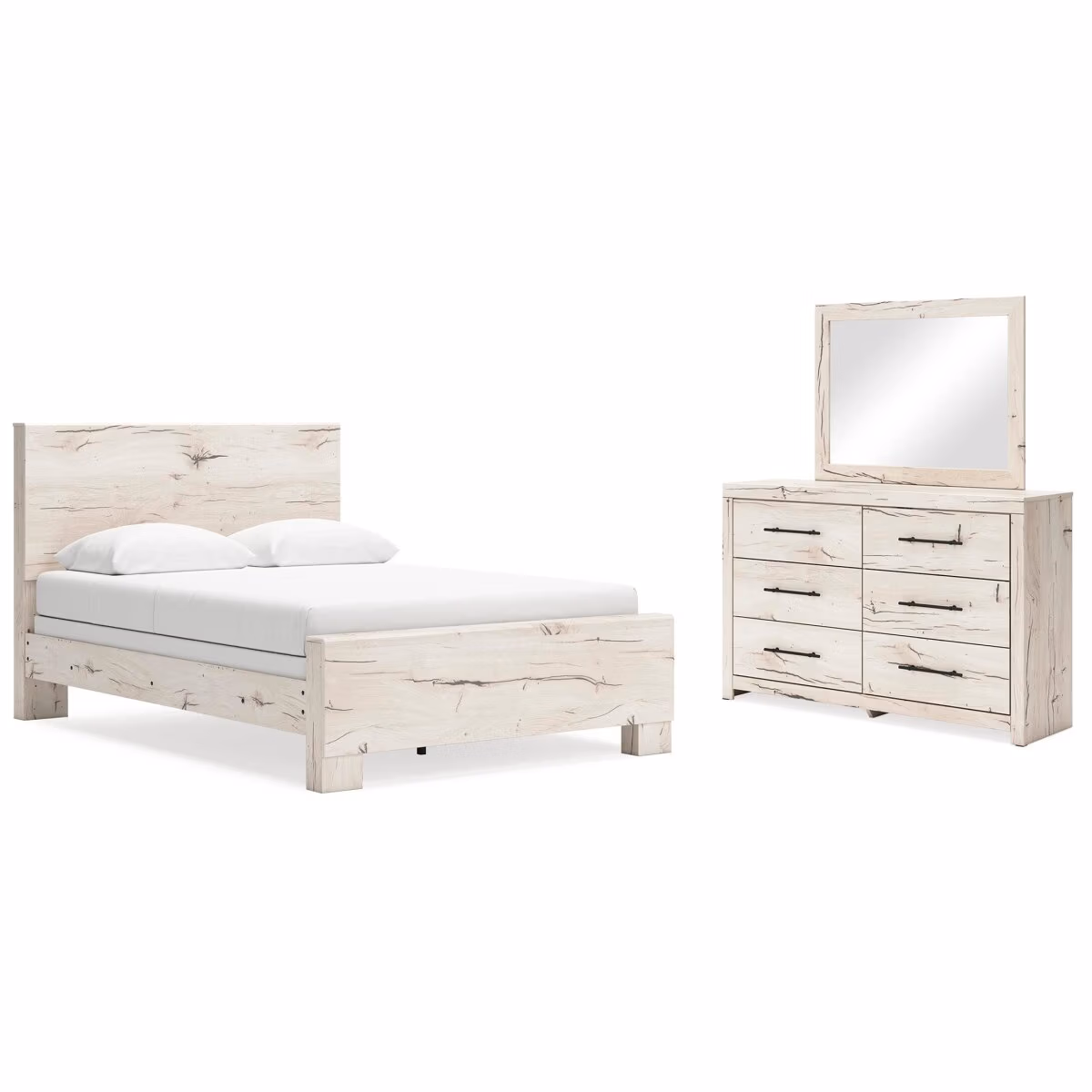 Lawroy Queen Panel Bed, Dresser and Mirror - Image 2